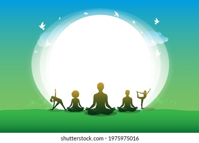 Yoga. international yoga day Vector illustration