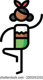 Yoga-einzelne Stockillustration für Designelemente. Vektorgrafik auf weißem Hintergrund