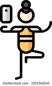 yoga isolated design element stock illustration. Vector on a white background