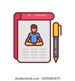 Yoga Journal Filled Icons , Vector illustration