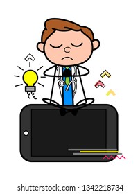 Yoga keep calm on Mobile Vector Concept illustration