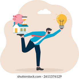 Yoga keep your body balanced, vector illustration business character design,

