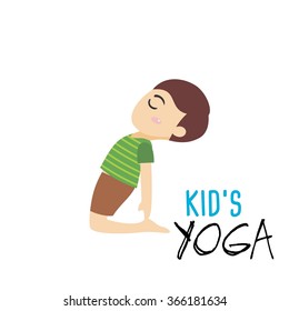Yoga kids. Gymnastic for children and healthy lifestyle. Vector illustration
