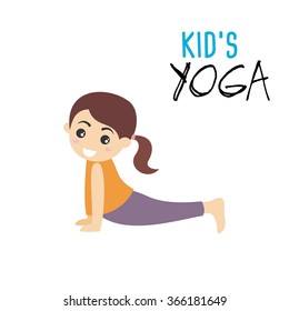 Yoga kids. Gymnastic for children and healthy lifestyle. Vector illustration