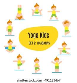Yoga Kids pose set
