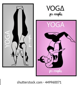 yoga kissing young couple 