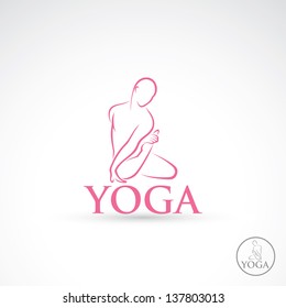 Yoga label - vector illustration