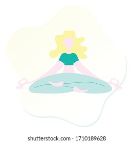 Yoga lady in asana vector illustration template
