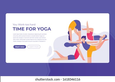Yoga Landing page UI design Illustration Simple and clean