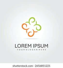 Diseño de logotipo de hoja de yoga color verde Plantilla