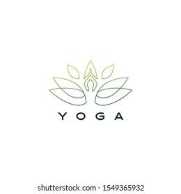 yoga leaf lotus logo vector icon illustration