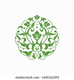 yoga leaf spa line abstract