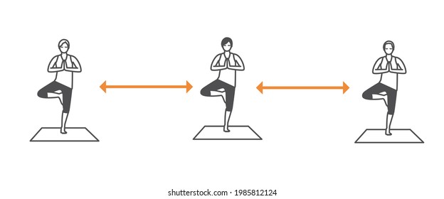 Lección de yoga. Distancia social. Notas.