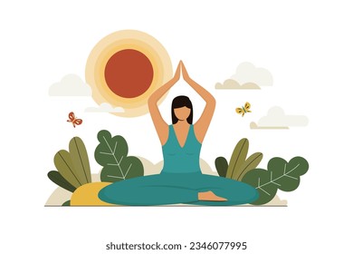 Yoga, Life Vectors Illustration Flat