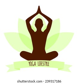 Yoga lifestyle logo design template