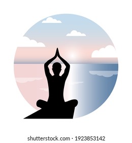 Yoga lifestyle self-knowledge balance and harmony vector illustration