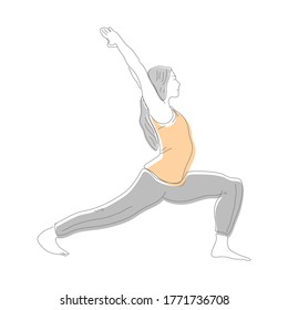ilustración vectorial de diseño de líneas de yoga