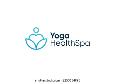 Yoga line art health logo spa