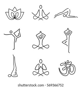 Yoga Line Art Icons.
Yoga Line Art Black Icons Set. Modern Symbols For Info Graphics Or Web Use.Isolated On White Background. Vector Available.