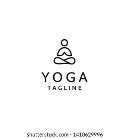 Yoga Line Art Minimalist Logo Design Icon Inspiration