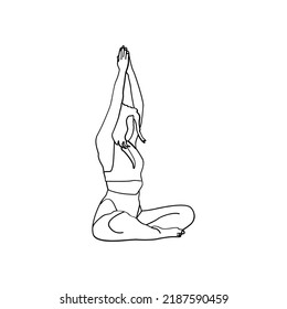 Yoga Line Art Stil. Vektorgrafik