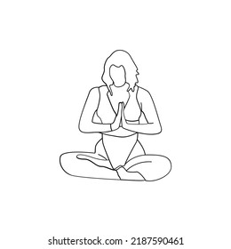 Estilo artístico de la línea de yoga. Ilustración vectorial