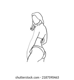 Yoga Line Art Stil. Vektorgrafik