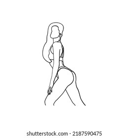 Estilo artístico de la línea de yoga. Ilustración vectorial