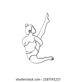 Estilo artístico de la línea de yoga. Ilustración vectorial