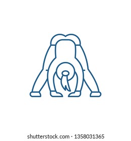 Yoga line icon concept. Yoga flat  vector symbol, sign, outline illustration.