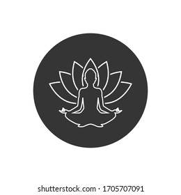 Yoga line icon. lotus position silhouette. Vector shape