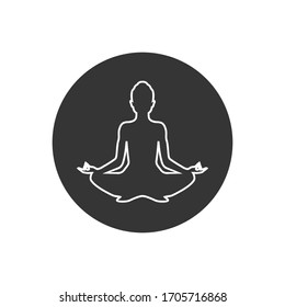 Yoga line icon. lotus position silhouette. Vector shape