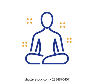 Yoga line icon. Meditation pose sign. Relax body and mind symbol. Colorful thin line outline concept. Linear style yoga icon. Editable stroke. Vector
