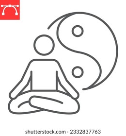 Yoga line icon, SPA and pilates, meditation vector icon, vector graphics, editable stroke outline sign, eps 10.