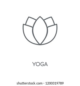Yoga linear icon. Yoga concept stroke symbol design. Thin graphic elements vector illustration, outline pattern on a white background, eps 10.