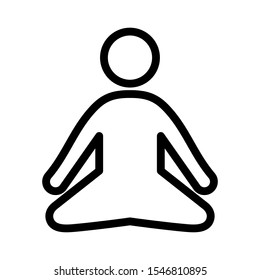 yoga linear icon, siiddhasana posture, vector illustration