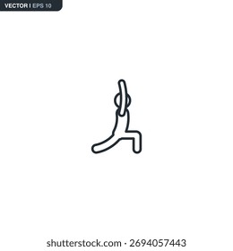 Yoga, linear style sign for mobile concept and web design. Symbol, logo illustration. Pixel perfect vector graphics