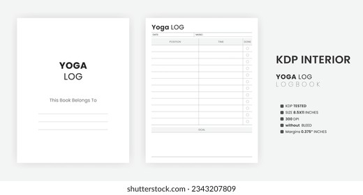 Yoga Logbook Template Printable KDP Interior