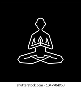 Yoga logo abstract design template linear style for yoga retreat or yoga studio. Vector illustration
