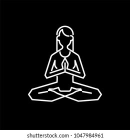 Yoga logo abstract design template linear style for yoga retreat or yoga studio. Vector illustration