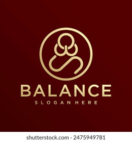 Yoga Logo abstract design template Linear style.Health Spa Meditation Harmony Vector illustration