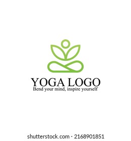 Yoga Logo abstract design vector template Linear style. Health Spa Meditation Harmony Logotype concept.