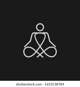 Logo del yoga abstracto El hombre sentado representa el concepto de vector de diseño. SPA Belleza de la armonía de la salud diseño logotipo.