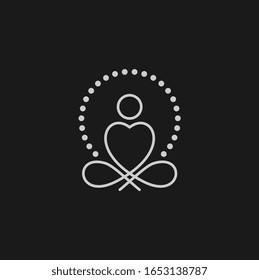 Yoga logo abstract Man sitting pose design vector concept. SPA Beauty healthcare harmony logotype design.