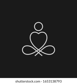 Yoga logo abstract Man sitting pose design vector concept. SPA Beauty healthcare harmony logotype design.