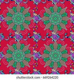 Yoga logo, background for meditation poster. Anti-stress mandala. Decorative colored round ornament. Indian flower mandala. Oriental flourish vector. Colorful mandala.