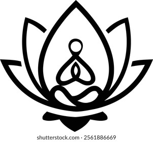 Yoga logo black color vector image 