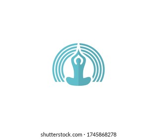 Yoga logo body vector meditation icon 