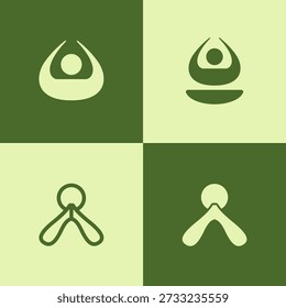 Yoga Logo Bundle com estilo simples e moderno para bem-estar e fitness Branding