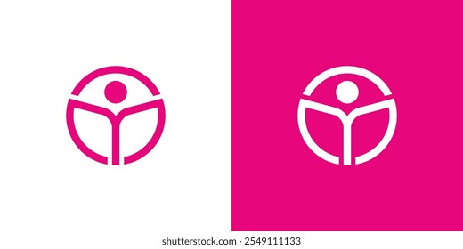 Yoga Logo im Kreis, Anfangsbuchstabe Y. Logo für Gesundheit, Logo für Sport, Yoga Logo